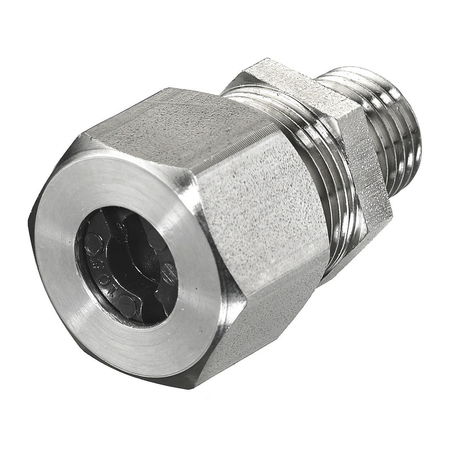 HUBBELL WIRING DEVICE-KELLEMS Cord Connectors, Straight Male, .25"- .31" (6.3- 7.9), Stainless Steel SHC1004SS